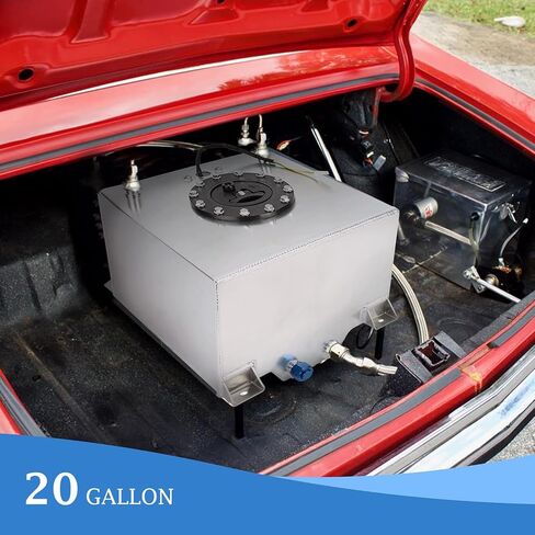 EASYBERG 5 Gallon Aluminum Fuel Cell, Silver Gas Tank with Cap and Level Sender Coated in Saudi Arabia