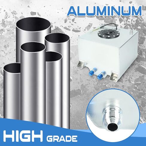EASYBERG 5 Gallon Aluminum Fuel Cell, Silver Gas Tank with Cap and Level Sender Coated in Saudi Arabia