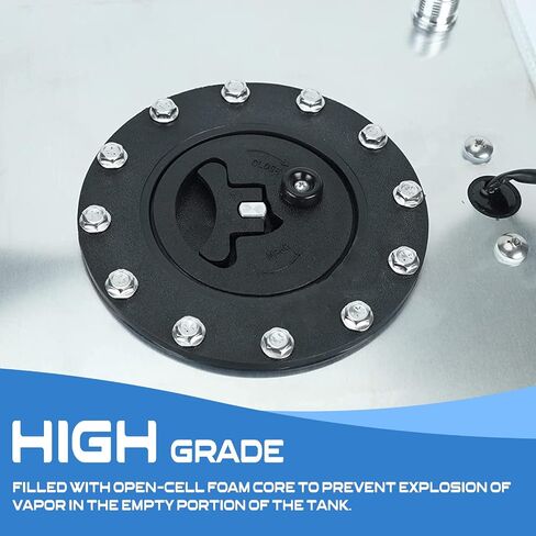 EASYBERG 5 Gallon Aluminum Fuel Cell, Silver Gas Tank with Cap and Level Sender Coated in Saudi Arabia