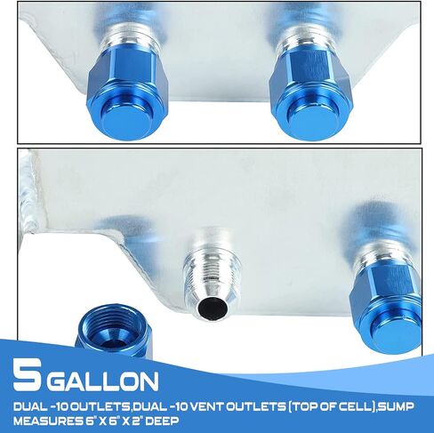 EASYBERG 5 Gallon Aluminum Fuel Cell, Silver Gas Tank with Cap and Level Sender Coated in Saudi Arabia