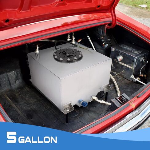 EASYBERG 5 Gallon Aluminum Fuel Cell, Silver Gas Tank with Cap and Level Sender Coated in Saudi Arabia