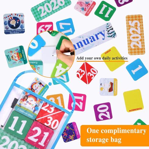 مخطط جيب للتقويم الشهري للفصل الدراسي باللون الأسود للأطفال مع 68 بطاقة لباد، ومستلزمات مدرسة المعلم، وديكورات الفصول الدراسية لمرحلة ما قبل المدرسة - لوحة إعلانات يجب اقتناؤها من رياض الأطفال إلى المرحلة الابتدائية in Kuwait