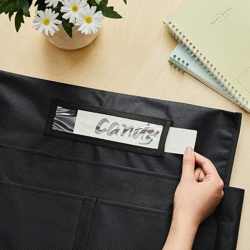 6 Pack Chair Pockets for Classrooms Pocket Chair Organizer with 4 Pockets Chair Storage Slot Pocket Without Name Tag Chart Desk Chair Seat Back Organizer for Student School, 18 x 17 Inch(Black) in Saudi Arabia