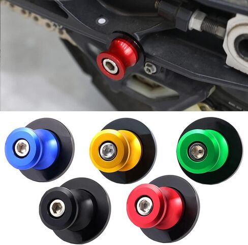 قطعتان من بكرات ذراع متأرجحة للدراجات النارية M8 X1.5، تناسب Kawasaki Z900 Z800 B.M.W S1000/R/RR سوزوكي SV650 V-strom 650 Bandit GSF 600 650 1200 1250 DL650 DL1000 (أسود) in Kuwait