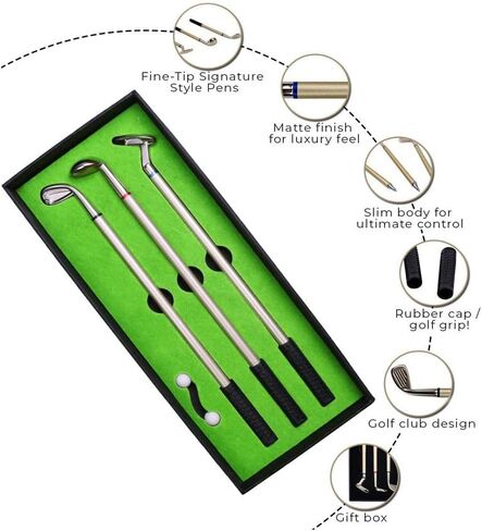 Wekje Golf Pen Gift Set Cool Office Gadgets Desk Accessories,Mini Desktop Golf Gift Golf Ball Club Pen Set for Men Office Colleagues Desk Sports Games in Saudi Arabia