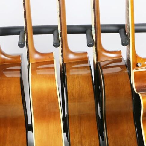 Rosefinch Multi 7 Guitar Stand Rack Floor Stand - Foldable Universal Display Rack - Portable Black Guitar Holder With No Slip Rubber Padding for Acoustic, Electric, Bass Guitar Bag Case（7 Spaces） in Saudi Arabia