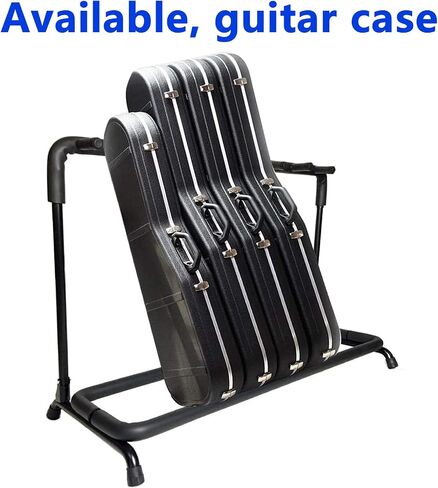 Rosefinch Multi 7 Guitar Stand Rack Floor Stand - Foldable Universal Display Rack - Portable Black Guitar Holder With No Slip Rubber Padding for Acoustic, Electric, Bass Guitar Bag Case（7 Spaces） in Saudi Arabia