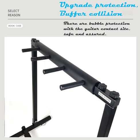 Rosefinch Multi 7 Guitar Stand Rack Floor Stand - Foldable Universal Display Rack - Portable Black Guitar Holder With No Slip Rubber Padding for Acoustic, Electric, Bass Guitar Bag Case（7 Spaces） in Saudi Arabia