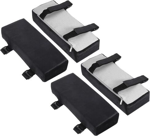 PATIKIL Office Chair Arm Pads, 4pcs Office Chair Arm Cover Office Chair Pads Long 2in Thick Armrest Cushion Protectors Memory Foam for Computer Desk Chairs, Black in Saudi Arabia