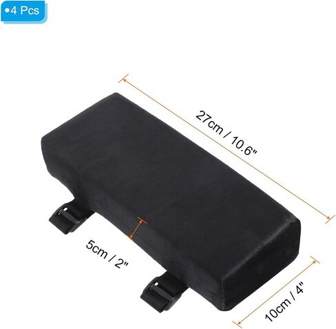 PATIKIL Office Chair Arm Pads, 4pcs Office Chair Arm Cover Office Chair Pads Long 2in Thick Armrest Cushion Protectors Memory Foam for Computer Desk Chairs, Black in Saudi Arabia