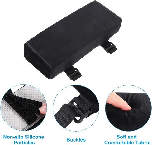 PATIKIL Office Chair Arm Pads, 4pcs Office Chair Arm Cover Office Chair Pads Long 2in Thick Armrest Cushion Protectors Memory Foam for Computer Desk Chairs, Black in Saudi Arabia
