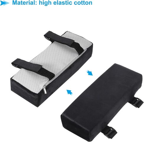 PATIKIL Office Chair Arm Pads, 4pcs Office Chair Arm Cover Office Chair Pads Long 2in Thick Armrest Cushion Protectors Memory Foam for Computer Desk Chairs, Black in Saudi Arabia