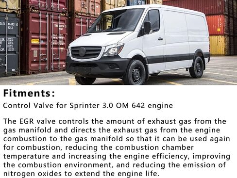 صمام Aumzong 6421422380 EGR مع حشية متوافق مع 2010-2017 Mercedes-Benz Freghtliner Sprinter van 3.0L، استبدال # A6421401460 in Kuwait