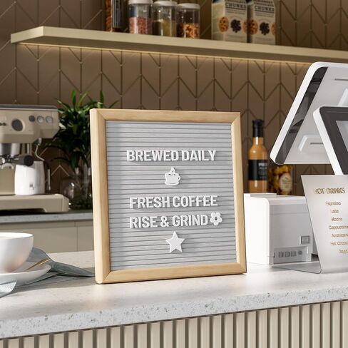 Alsonerbay Felt Letter Board 10x10 Inch Changeable Oak Frame Wooden Message Board Sign with Precut Letters Numbers & Symbols for Baby Announcement Milestones Classroom Wifi Password Black in Kuwait