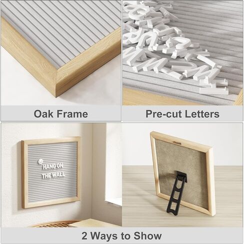 Alsonerbay Felt Letter Board 10x10 Inch Changeable Oak Frame Wooden Message Board Sign with Precut Letters Numbers & Symbols for Baby Announcement Milestones Classroom Wifi Password Black in Kuwait