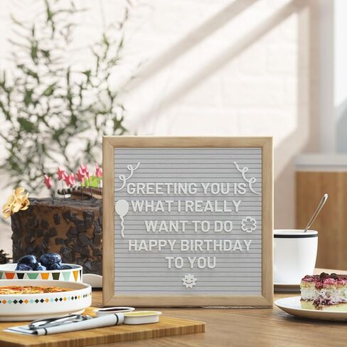 Alsonerbay Felt Letter Board 10x10 Inch Changeable Oak Frame Wooden Message Board Sign with Precut Letters Numbers & Symbols for Baby Announcement Milestones Classroom Wifi Password Black in Kuwait