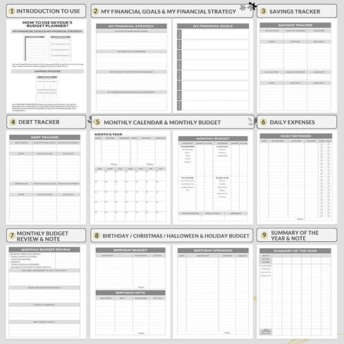 SKYDUE PU Budget Planner, A5 Budget Book, Monthly Bill Organizer with Pockets & 4Pcs Stickers, 12 Month Undated Financial Planner & Expense Tracker Notebook, Start Budgeting Anytime to Manage Money in Saudi Arabia