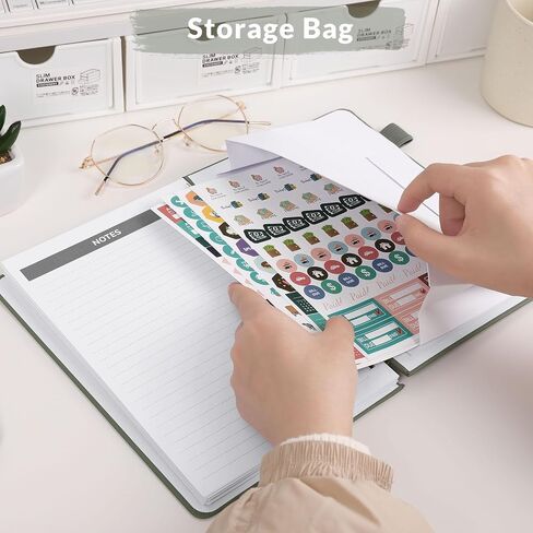 SKYDUE PU Budget Planner, A5 Budget Book, Monthly Bill Organizer with Pockets & 4Pcs Stickers, 12 Month Undated Financial Planner & Expense Tracker Notebook, Start Budgeting Anytime to Manage Money in Saudi Arabia