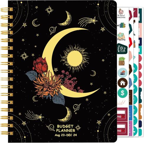 Budget Planner Budget Book 2024, 17-Month Bill Organizer from AUG. 2023 to DEC. 2024, Updated Financial Planner to Take Control of Your Money, 8.5" X 6.3", 4 Sets of Stickers in Saudi Arabia