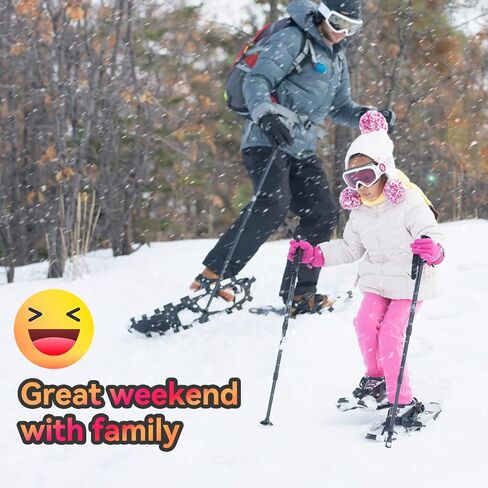 ALPS 14/17/21/25/30 Inch Lightweight Snowshoes for Women Men Youth, Light Weight Aluminum Alloy Terrain Snow Shoes with Free Carrying Tote Bag (Black, 22‘’) in Saudi Arabia