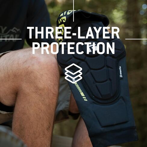 واقيات الركبة G-Form Pro-Rugged 2 MTB - وسادات الركبة للدراجات الجبلية للرجال والنساء - أسود، مقاس كبير للبالغين in Saudi Arabia
