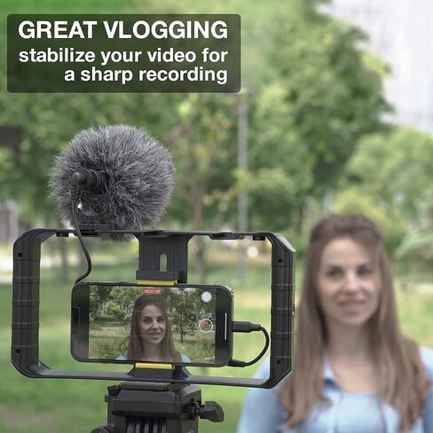 جهاز فيديو للهواتف الذكية من PowerDeWise، جهاز صناعة أفلام الهاتف مع 3 حوامل للأحذية الباردة، حامل ثلاثي القوائم للهاتف المحمول على شكل قفص لصانع الفيديو in Kuwait