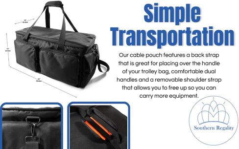 Southern Regality | Cable Organizer Bag with Separate Cord Case | Padded Adjustable Nylon Zipper Bag for Cables – with 4 Adjustable Compartments | Multiple Pockets for Separating Small Items in Saudi Arabia