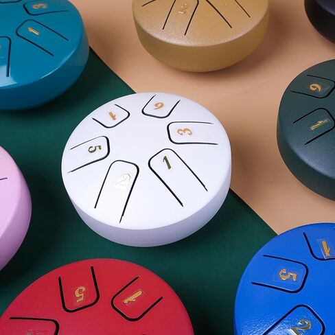 Eavnbaek الصلب اللسان طبل 3.8 بوصة 6 ملاحظة صغيرة Handpan طبل أداة قرع، الصلب اليد طبل الصوت شفاء الصلب طبل عدة، للتخييم التأمل حفلة اليوغا زن (الوردي) in Kuwait