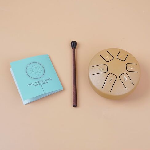 Eavnbaek الصلب اللسان طبل 3.8 بوصة 6 ملاحظة صغيرة Handpan طبل أداة قرع، الصلب اليد طبل الصوت شفاء الصلب طبل عدة، للتخييم التأمل حفلة اليوغا زن (الوردي) in Kuwait