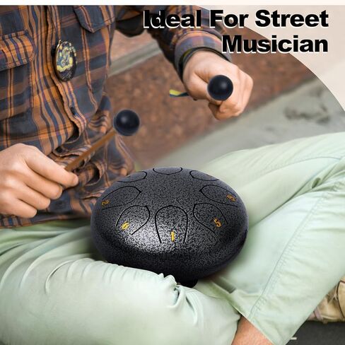 2 Pcs Tongue Drum 6 Inch 8 Notes Steel Hand Drum with Bag Chakra Tank Drum C Key Metal Drum with Travel Bag Music Book Drumsticks and Mallet for Yoga Camping Singing Meditation in Saudi Arabia