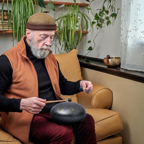 2 Pcs Tongue Drum 6 Inch 8 Notes Steel Hand Drum with Bag Chakra Tank Drum C Key Metal Drum with Travel Bag Music Book Drumsticks and Mallet for Yoga Camping Singing Meditation in Saudi Arabia