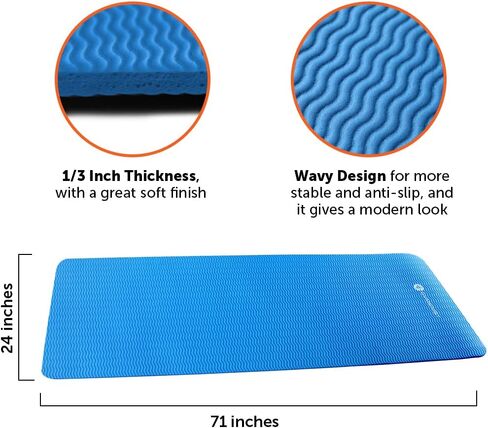 GYMENIST Thick Exercise Yoga Floor Mat Nbr 24 X 71 Inches, Great for Camping Cardio Workout Pilates Gymnastics in Saudi Arabia