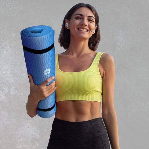 GYMENIST Thick Exercise Yoga Floor Mat Nbr 24 X 71 Inches, Great for Camping Cardio Workout Pilates Gymnastics in Saudi Arabia