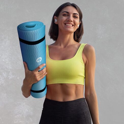 GYMENIST Thick Exercise Yoga Floor Mat Nbr 24 X 71 Inches, Great for Camping Cardio Workout Pilates Gymnastics in Saudi Arabia