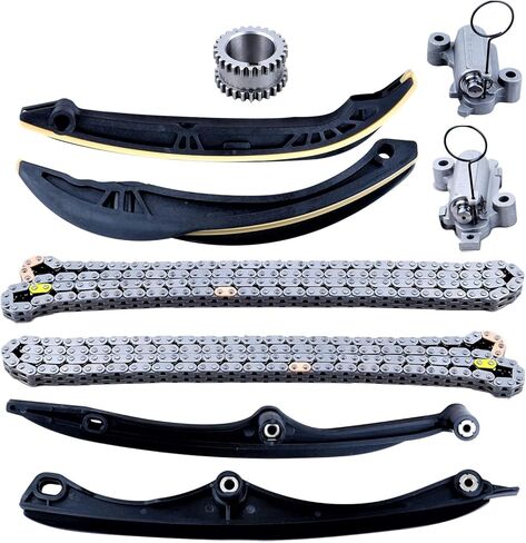 مجموعة سلسلة توقيت المحرك NOPOCA مع شداد متوافق مع 2017-2021 Ford F150 Ford Expedition Lincoln Navigator 3.5L V6 DOHC دليل شداد سلسلة التوقيت والعتاد العمود المرفقي HL3Z-6268-A in Kuwait