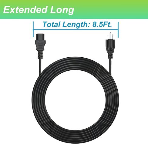 for LG 19V LED LCD Monitor Widescreen HDTV Power Cord Replacement Charger Adapter for 19" 20" 22" 23" 24" 27" Power Supply, 19V, AC, DC, 8.5Ft. in Saudi Arabia
