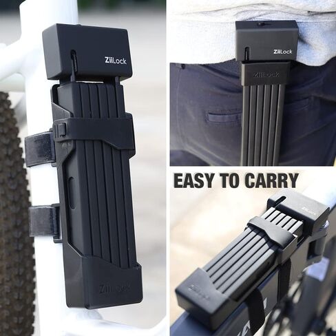 ZiiLock M - Compact Heavy-Duty Anti-Theft Folding Bike Lock with 3 Keys, Black, Gray, Red in Kuwait