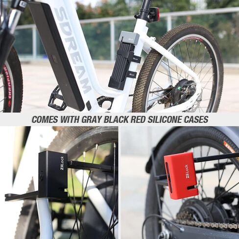 ZiiLock M - Compact Heavy-Duty Anti-Theft Folding Bike Lock with 3 Keys, Black, Gray, Red in Kuwait