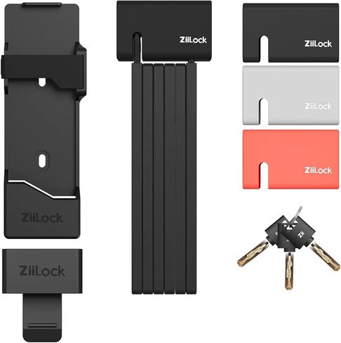 ZiiLock M - Compact Heavy-Duty Anti-Theft Folding Bike Lock with 3 Keys, Black, Gray, Red in Kuwait