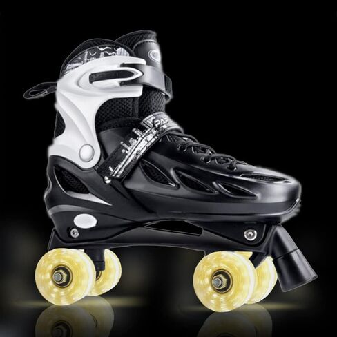 TUCANA 8 Pack Luminous Roller Skate Wheels (32 X 58 mm) for Indoor or Outdoor Double Row Skating, TPU Roller Skating Replacement Accessories (gold) in Saudi Arabia