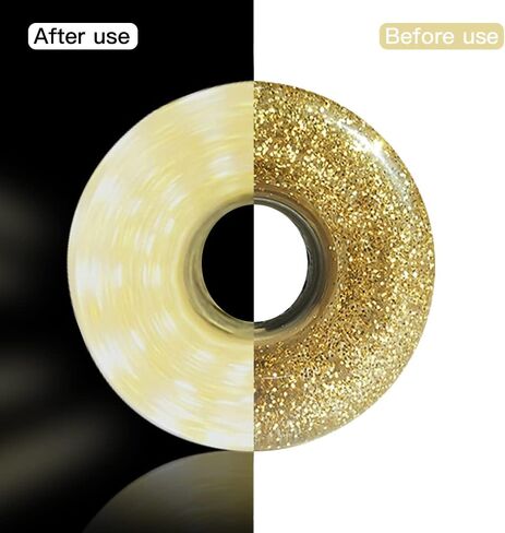 TUCANA 8 Pack Luminous Roller Skate Wheels (32 X 58 mm) for Indoor or Outdoor Double Row Skating, TPU Roller Skating Replacement Accessories (gold) in Saudi Arabia