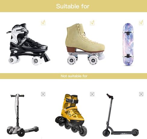 TUCANA 8 Pack Luminous Roller Skate Wheels (32 X 58 mm) for Indoor or Outdoor Double Row Skating, TPU Roller Skating Replacement Accessories (gold) in Saudi Arabia