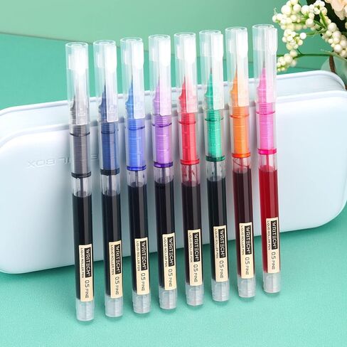 WRITECH Rolling Ball Pens Quick Dry Ink 0.5 mm Extra Fine Point Pens 10 Pcs Liquid Ink Pen Rollerball Pens Vintage Color in Saudi Arabia