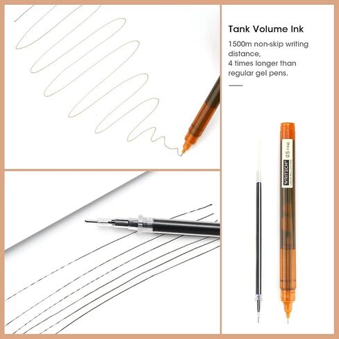 WRITECH Rolling Ball Pens Quick Dry Ink 0.5 mm Extra Fine Point Pens 10 Pcs Liquid Ink Pen Rollerball Pens Vintage Color in Saudi Arabia