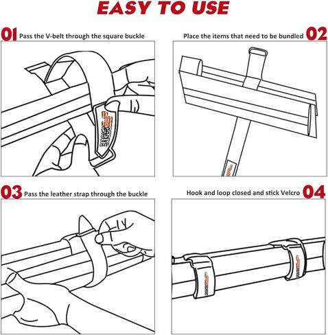 JFG RACING 4 Pack Shovel Mount Tool Holder Roof Rack Rubber Straps Mounting 1.5"-3.5" Diameter Tools And Equipment For 0.85"-2.5" Mounting Roll Bar ATV UTV RV SUV Truck Snowmobile in Saudi Arabia