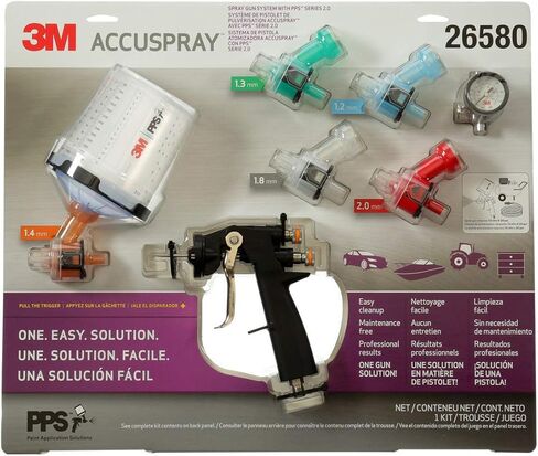 3M Accuspray Paint Spray Gun System with PPS 2.0, 26580, Standard, 22 Ounces, Use for Cars, Furniture, Cabinets and More, 1 Paint Gun,1 Paint Cup,5 Disposable Lids and Liners,5 Nozzles,3 Sealing Plugs in Saudi Arabia