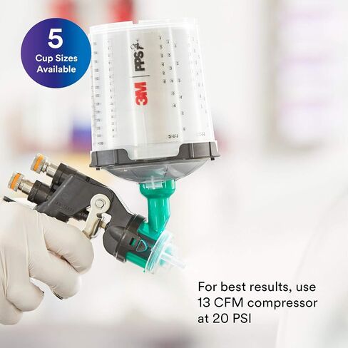3M Accuspray Paint Spray Gun System with PPS 2.0, 26580, Standard, 22 Ounces, Use for Cars, Furniture, Cabinets and More, 1 Paint Gun,1 Paint Cup,5 Disposable Lids and Liners,5 Nozzles,3 Sealing Plugs in Saudi Arabia