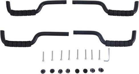 4PCS Front and Rear Roll Bar Grab Handles Compatible with Ford Bronco 2 and 4 Door 2021 2022 Black in Saudi Arabia