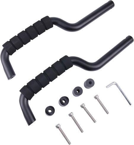 4PCS Front and Rear Roll Bar Grab Handles Compatible with Ford Bronco 2 and 4 Door 2021 2022 Black in Saudi Arabia