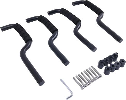 4PCS Front and Rear Roll Bar Grab Handles Compatible with Ford Bronco 2 and 4 Door 2021 2022 Black in Saudi Arabia